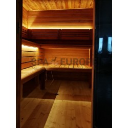 Sauna da esterno Donatello Mini con vetrata panoramica
