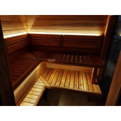 Sauna da esterno Donatello Mini con vetrata panoramica