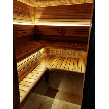 Sauna da esterno Donatello Mini con vetrata panoramica