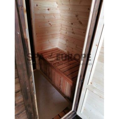 Sauna a botte con anticamera e terrazza BS40T, 5-7 posti