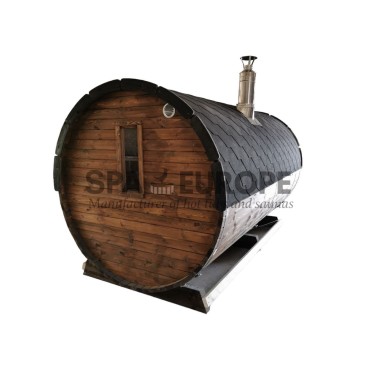 Sauna a botte con anticamera e terrazza BS40T, 5-7 posti