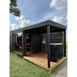 Sauna da esterno Donatello Midi con terrazza