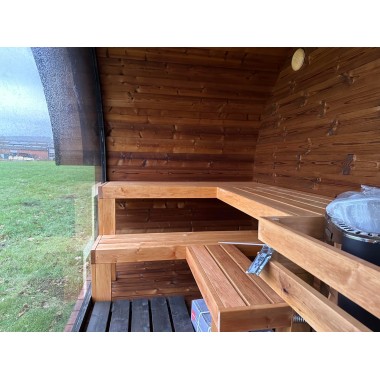 Sauna da esterno Hobi HB48 con anticamera, 4-6 posti