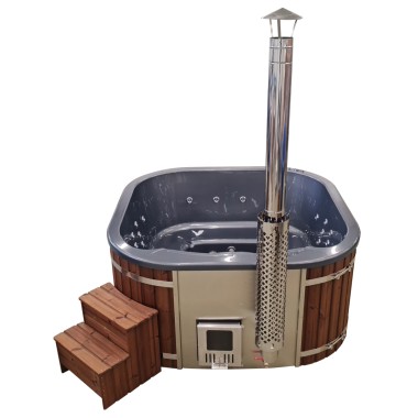 München - ACRYL Badefass Whirlpool Jacuzzi Hot Tub mit einem integrierten Ofen mit Zubehör FREI GELIEFERT