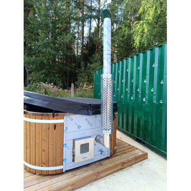München - ACRYL Badefass Whirlpool Jacuzzi Hot Tub mit einem integrierten Ofen mit Zubehör FREI GELIEFERT