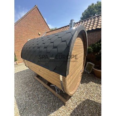 Sauna a botte rotonda BS25T con vetrata panoramica