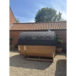 Sauna a botte rotonda BS25T con vetrata panoramica