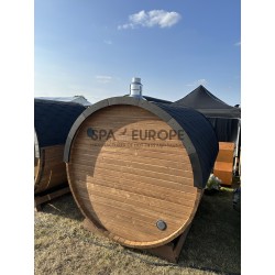 Sauna a botte rotonda BS25T con vetrata panoramica