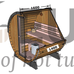 Sauna a botte da esterno BS16, 2-4 posti
