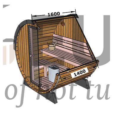 Sauna a botte da esterno BS16, 2-4 posti